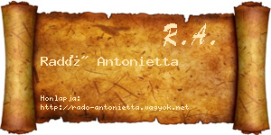 Radó Antonietta névjegykártya